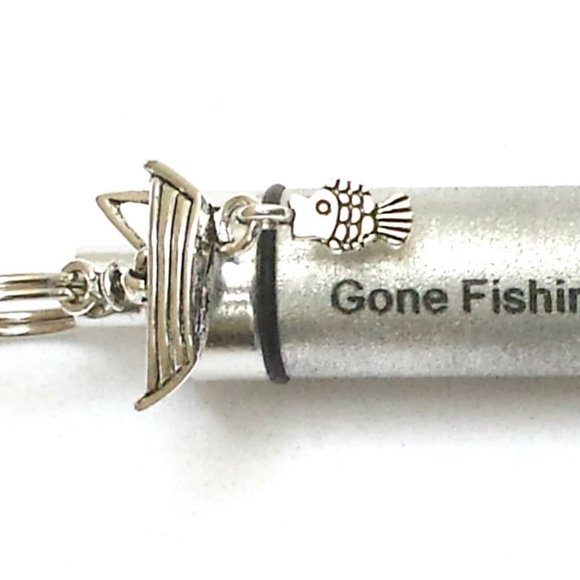 BEAUTIFUL SET OF 10 GONE FISHIN' CREMATION NECKLACES, Memorial Jewelry - Picture 3 of 6
